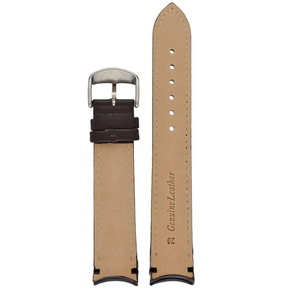 Dunn | Brown Leather Strap with Curved Ends | WCV105