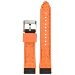 Endura | Black and Orange Sailcloth Rubber Hybrid Strap | WS208