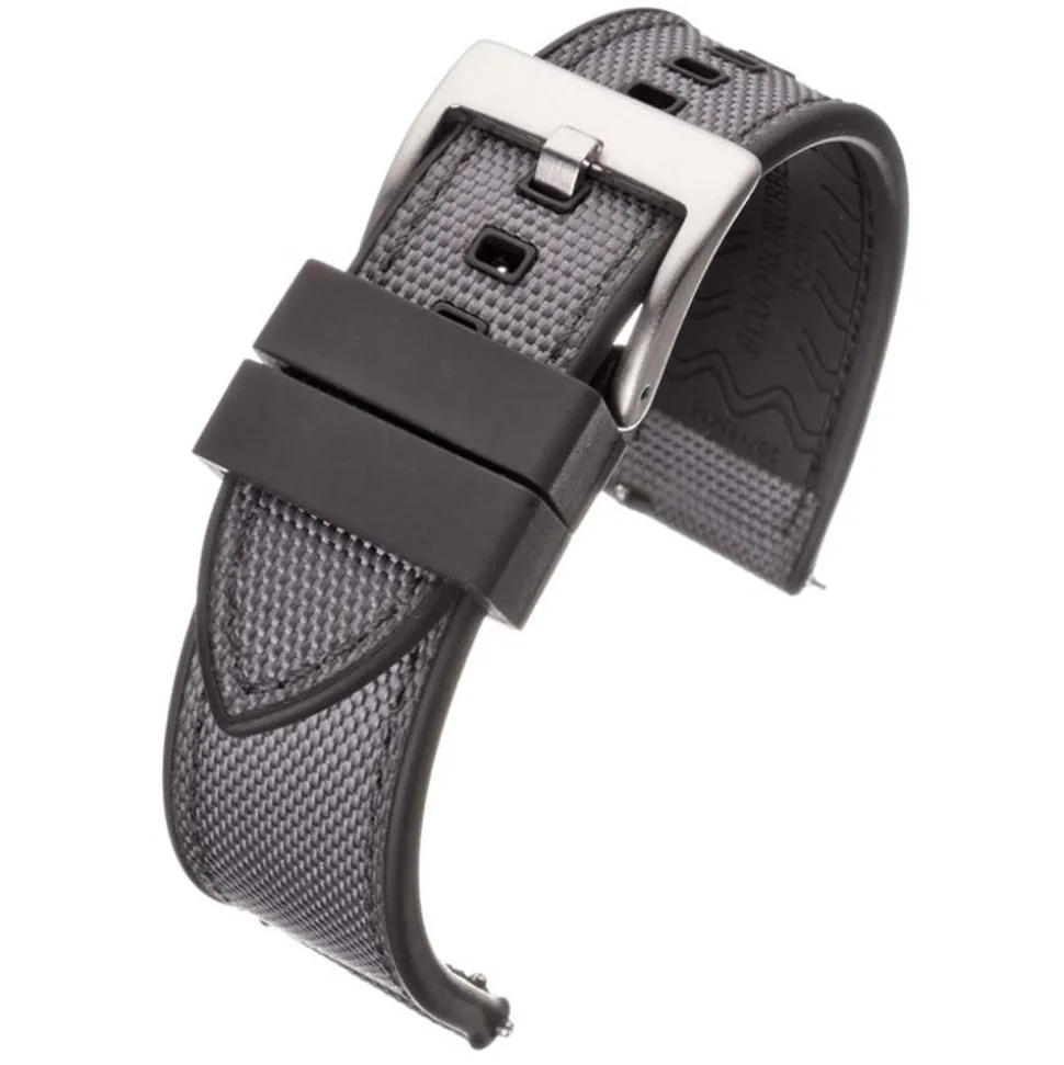 Endura | Grey and Black Sailcloth Rubber Hybrid Strap | WS201