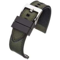 Endura | Khaki and Black Sailcloth Rubber Hybrid Strap | WS202