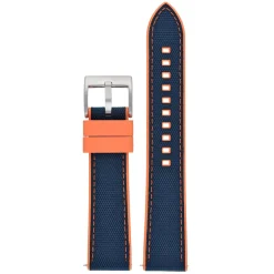 Endura | Navy and Orange Sailcloth Rubber Hybrid Strap | WS209