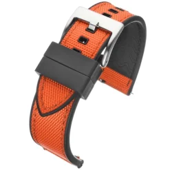 Endura | Orange and Black Sailcloth Rubber Hybrid Strap | WS207