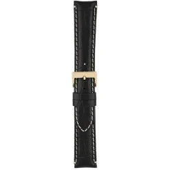 Farrell | Black Padded Alligator Grain Strap | W1005P