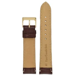 Farrell | Brown Padded Alligator Grain Strap | W105P