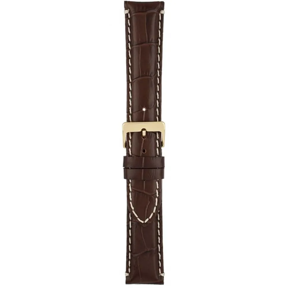 Farrell | Brown Padded Alligator Grain Strap | W105P