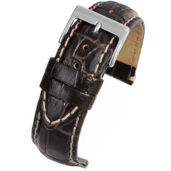 Farrell | Brown Padded Alligator Grain Strap | W105P