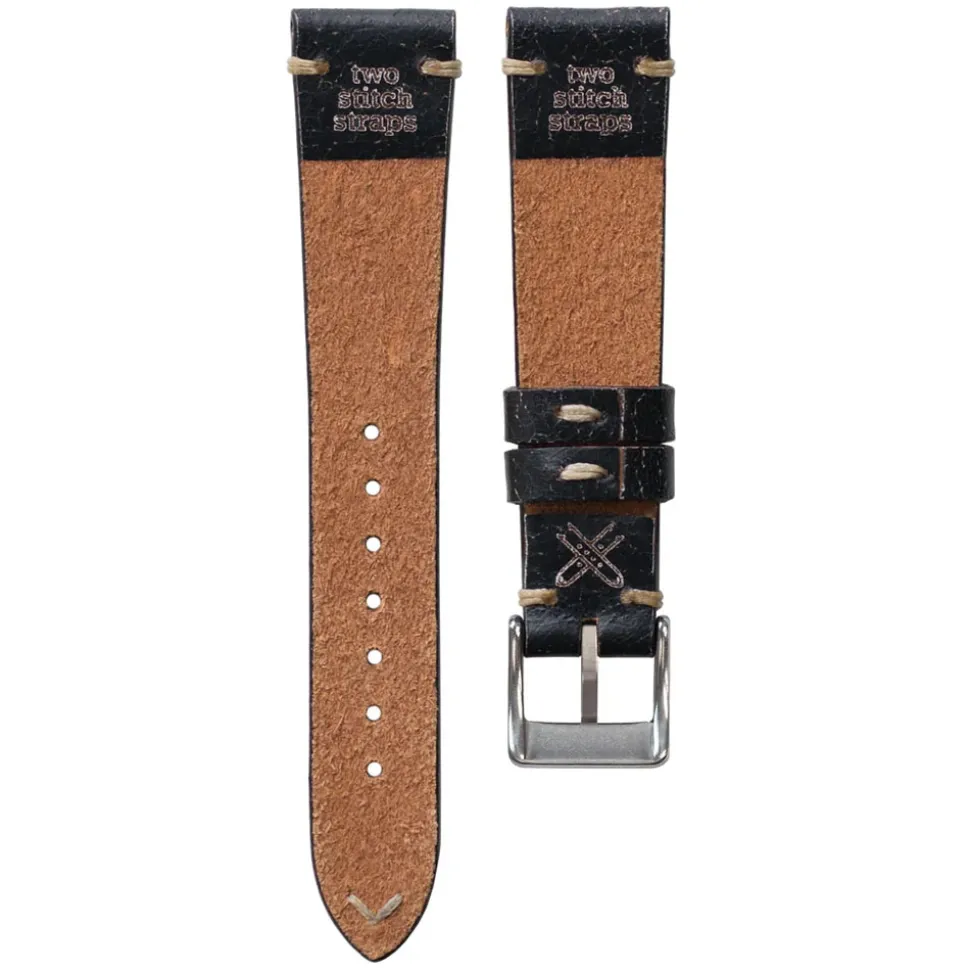 Farringdon | Handmade Two Stitch Vintage Black Strap | TS.VINT.BLK
