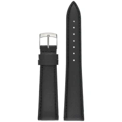 FAUX Black Vegan Imitation Leather Stitched Watch Strap WH630
