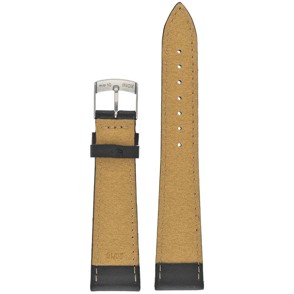 FAUX Black Vegan Imitation Leather Stitched Watch Strap WH630