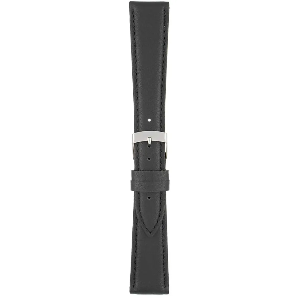 FAUX Black Vegan Imitation Leather Stitched Watch Strap WH630