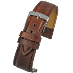 FAUX Brown Vegan Imitation Leather Stitched Watch Strap WH635