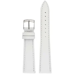 FAUX White Vegan Imitation Leather Stitched Watch Strap WH634