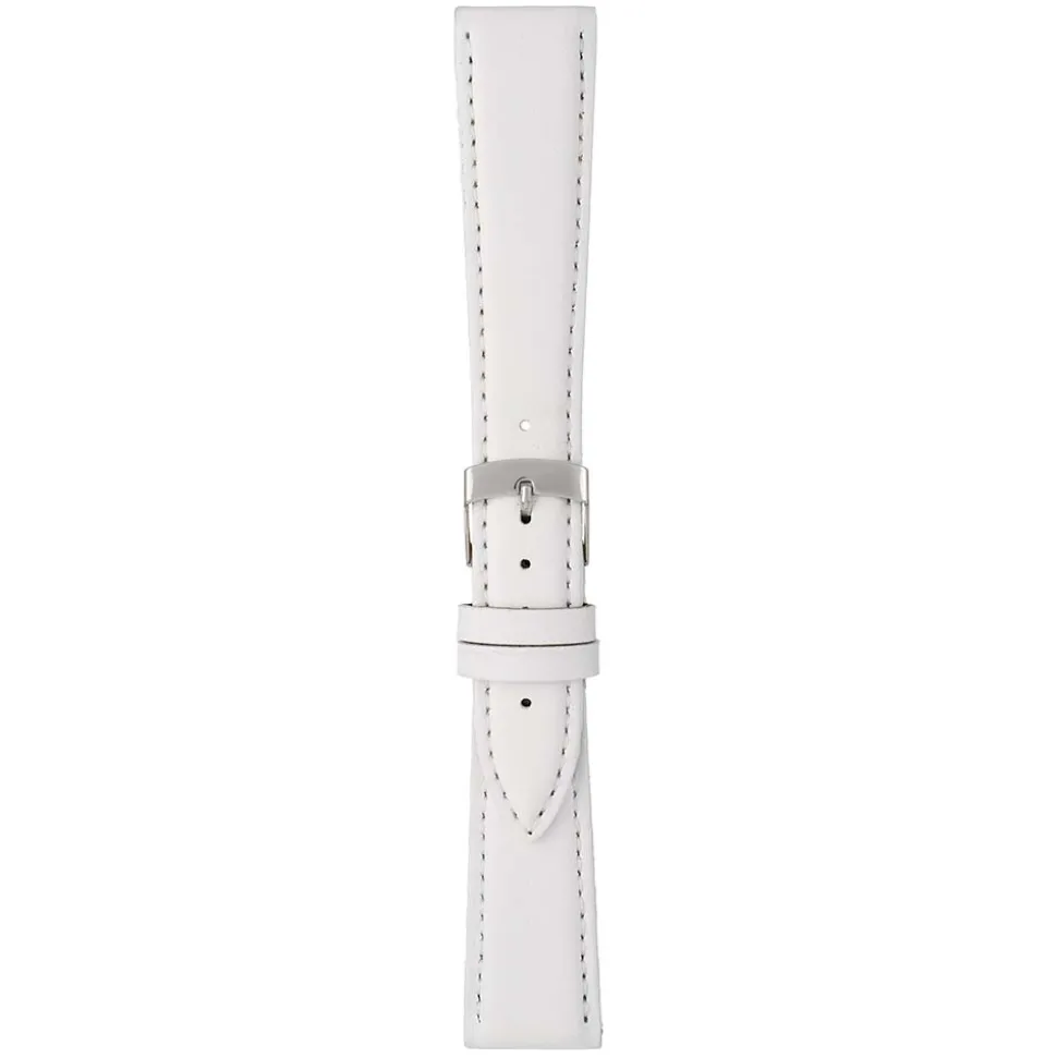 FAUX White Vegan Imitation Leather Stitched Watch Strap WH634