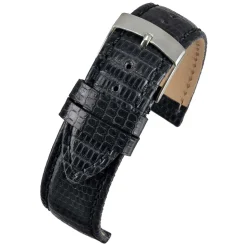 FIRENZE Black Italian Made Genuine Lizard Watch Strap W680