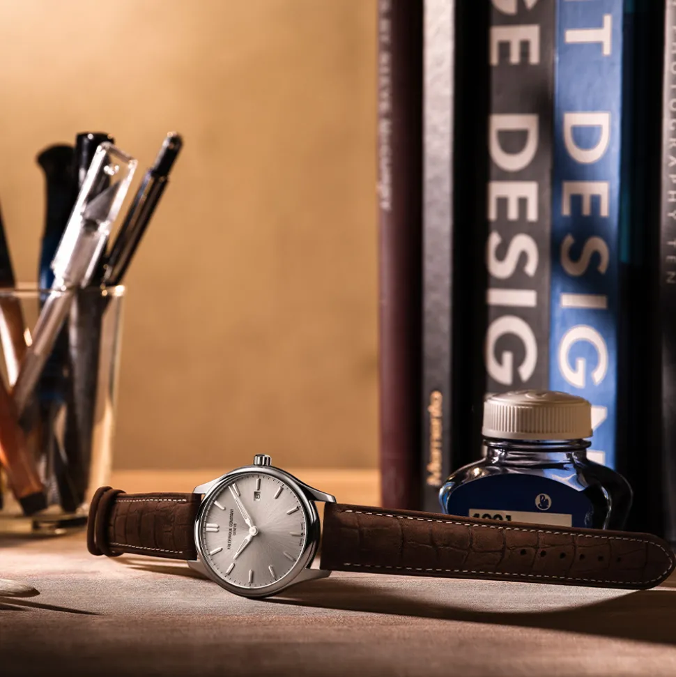 FREDERIQUE CONSTANT – Classics Quartz Silver Dial Strap Watch FC-220SS5B6