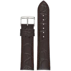 HAMPTON Brown Crocodile Grain Leather Watch Strap WH501