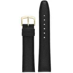 Hancock | Black Padded Buffalo Grain Strap | W900