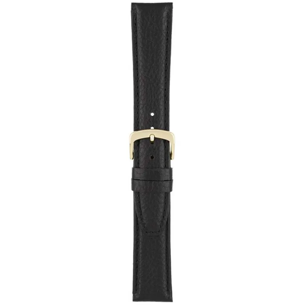Hancock | Black Padded Buffalo Grain Strap | W900