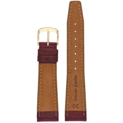 Hancock | Burgundy Padded Buffalo Grain Strap | W902