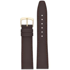 HENLEY Brown Water Resistant Leather Stitched Edge Watch Strap WR805