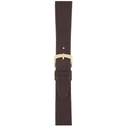 HENLEY Brown Water Resistant Leather Stitched Edge Watch Strap WR805