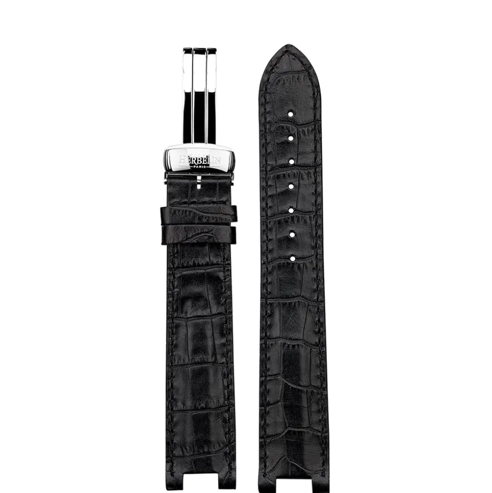 Herbelin | Black Leather Newport Trophy Strap 20mm 32487 | 20E998 NOIR 18