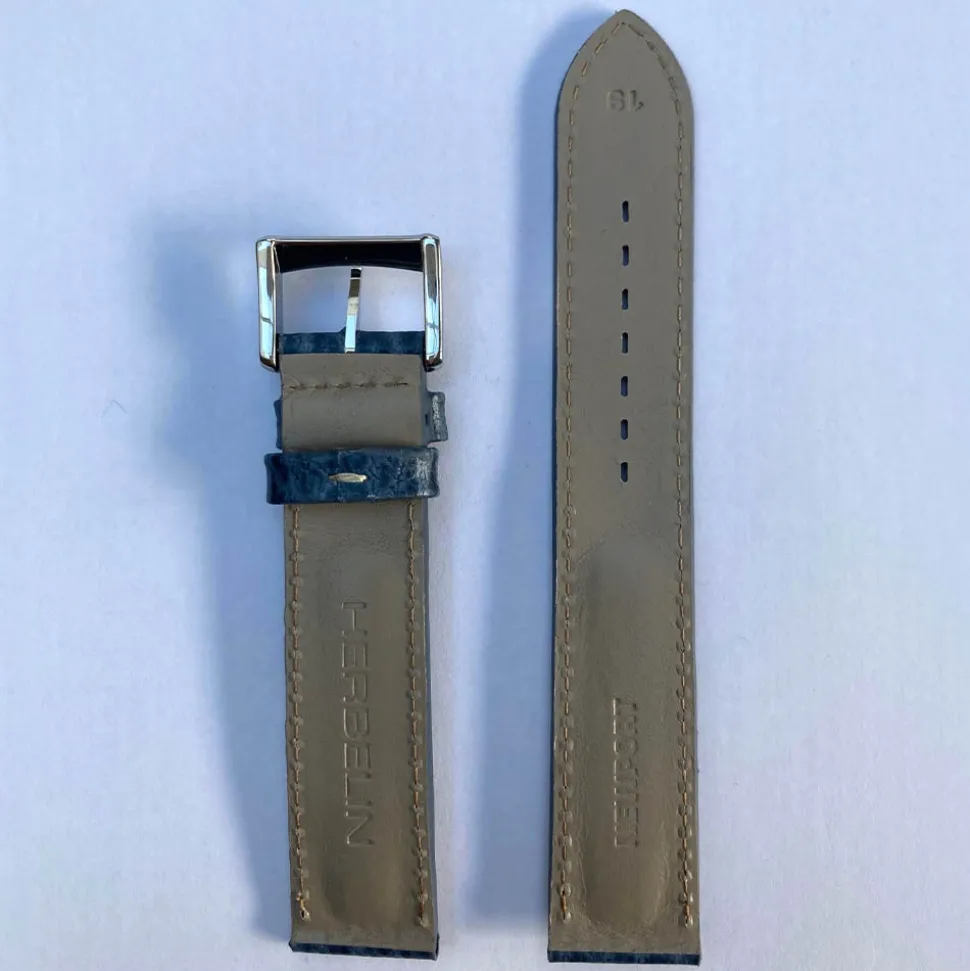 Herbelin | Blue Sharkskin Newport Leather Strap 19mm 12266 | 19 995 BLEU 18
