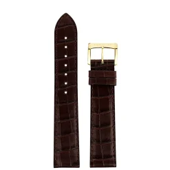 Herbelin | Brown Croc-Grain Leather Strap 20mm | 20 398 MARO 18