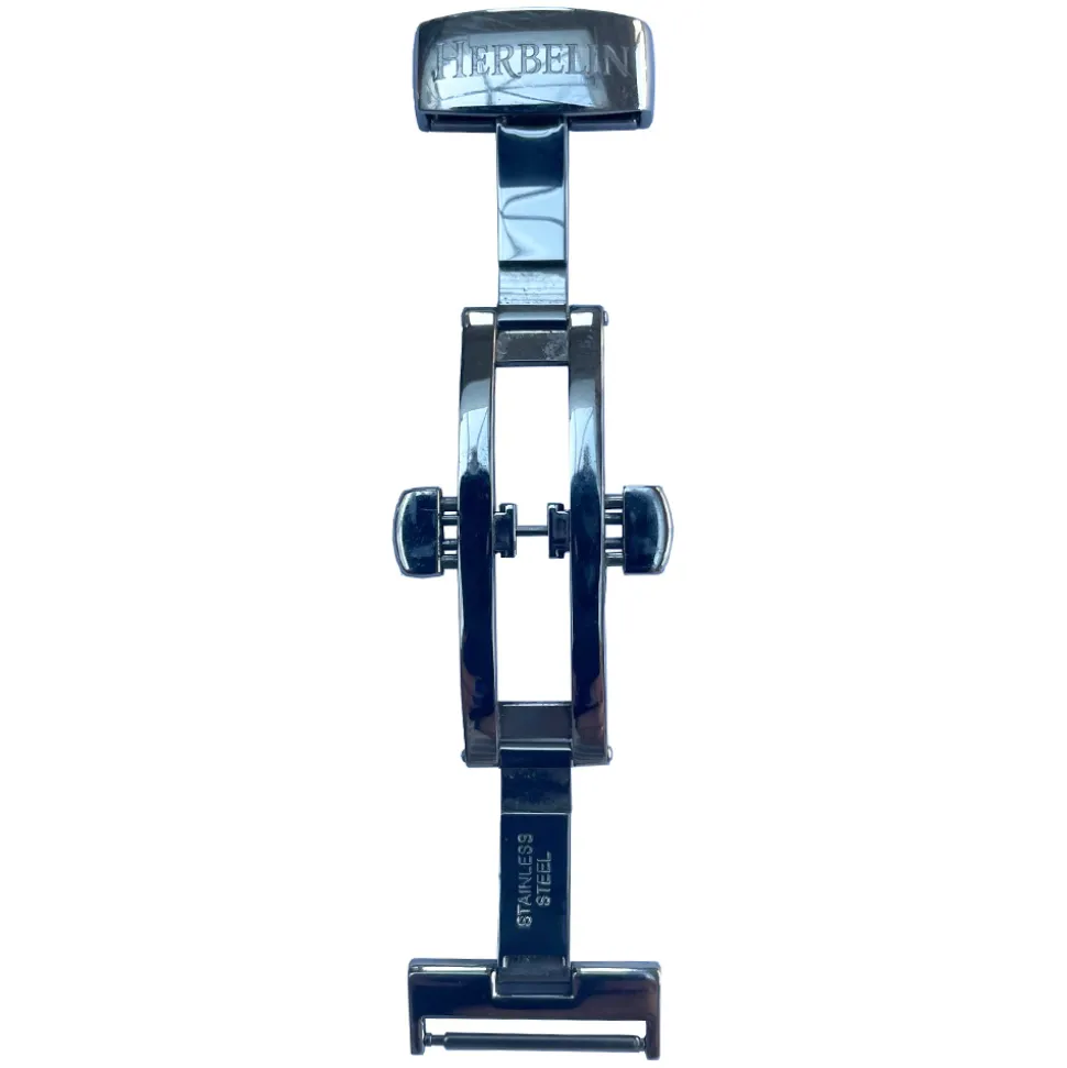 Herbelin | 18mm Stainless Steel Deployant Buckle for Leather Strap | HERBDEP18