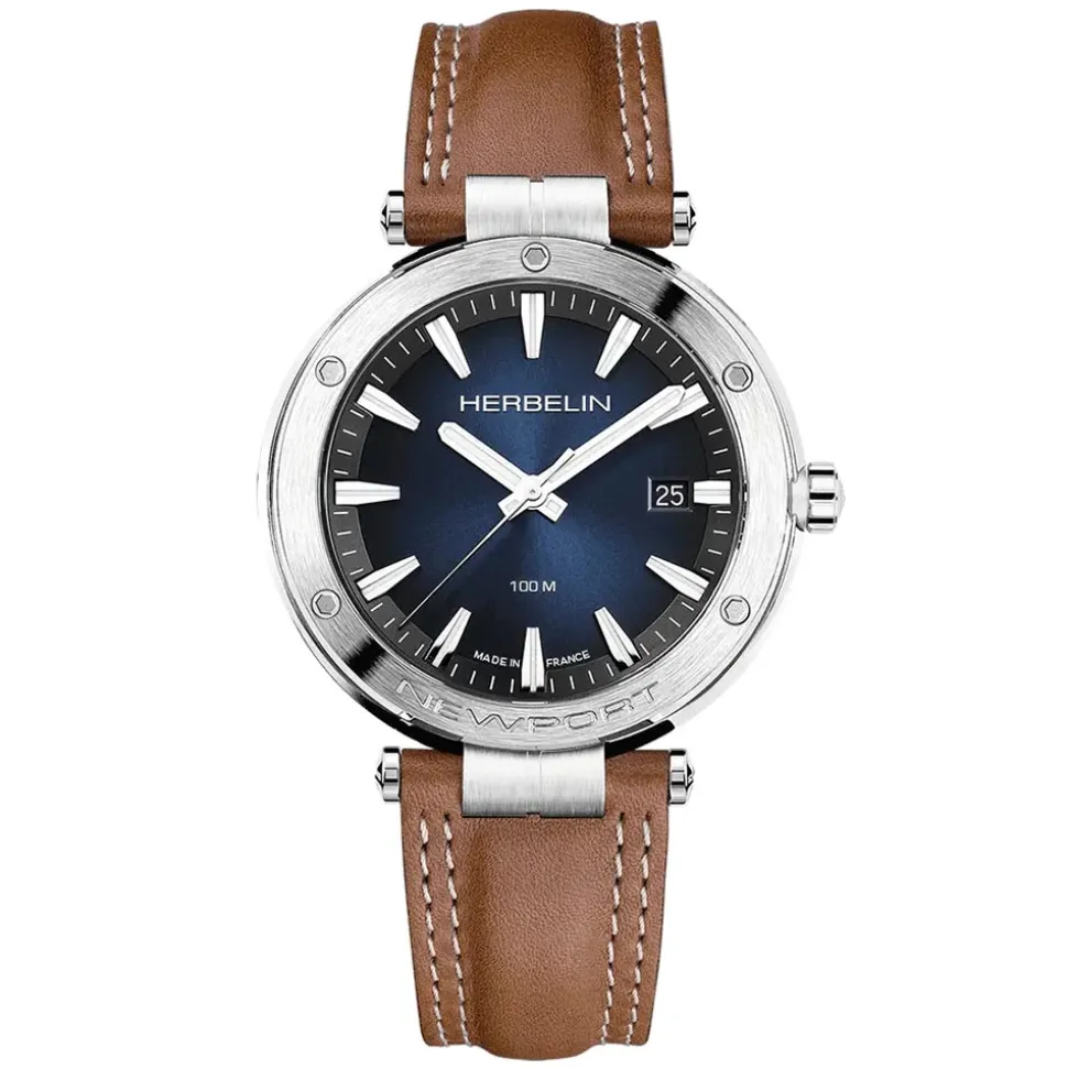 Herbelin | Newport Blue Dial Strap Watch | 12288A15GD