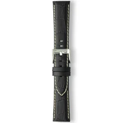 Hereford | Black Padded Alligator Grain Strap | LS1395/1