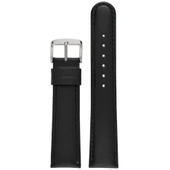 HOBSON Black Padded Calf Leather Stitched Watch Strap W100P