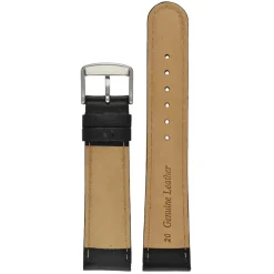 HOBSON Black Padded Calf Leather Stitched Watch Strap W100P
