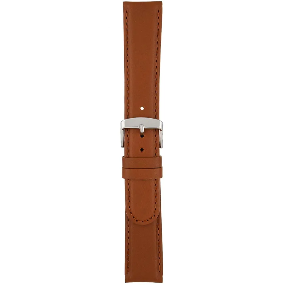 HOBSON Tan Padded Calf Leather Stitched Watch Strap W101P