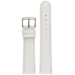 HOBSON White Padded Calf Leather Stitched Watch Strap W104P