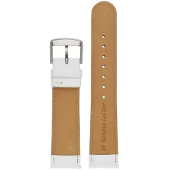 HOBSON White Padded Calf Leather Stitched Watch Strap W104P