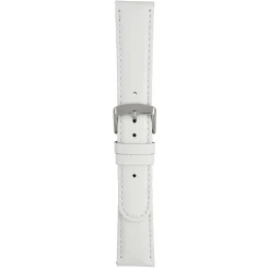 HOBSON White Padded Calf Leather Stitched Watch Strap W104P