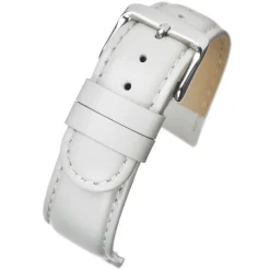 HOBSON White Padded Calf Leather Stitched Watch Strap W104P