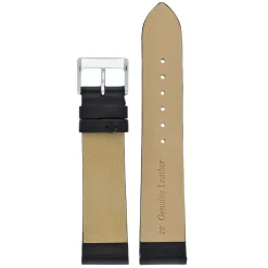 HOXTON Black Plain Leather Flat Profile Watch Strap W100
