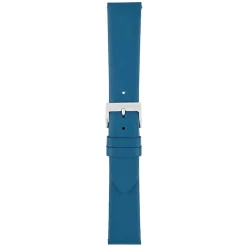 HOXTON Blue Plain Leather Flat Profile Watch Strap W103