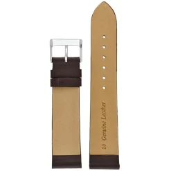 HOXTON Brown Plain Leather Flat Profile Watch Strap W105