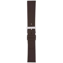 HOXTON Brown Plain Leather Flat Profile Watch Strap W105