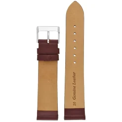 HOXTON Burgundy Plain Leather Flat Profile Watch Strap W102
