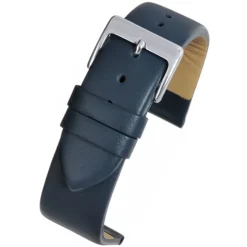HOXTON Dark Blue Plain Leather Flat Profile Watch Strap W111