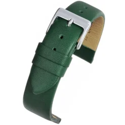 HOXTON Extra Long Green Plain Leather Flat Profile Watch Strap WX106