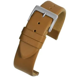 HOXTON Extra Long Tan Plain Leather Flat Profile Watch Strap WX101