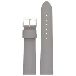 HOXTON Grey Plain Leather Flat Profile Watch Strap W108