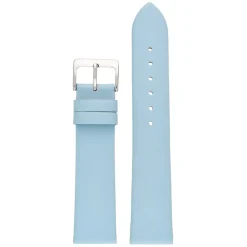 HOXTON Light Blue Plain Leather Flat Profile Watch Strap W117
