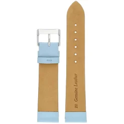 HOXTON Light Blue Plain Leather Flat Profile Watch Strap W117