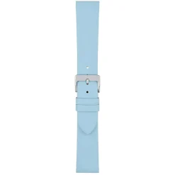 HOXTON Light Blue Plain Leather Flat Profile Watch Strap W117